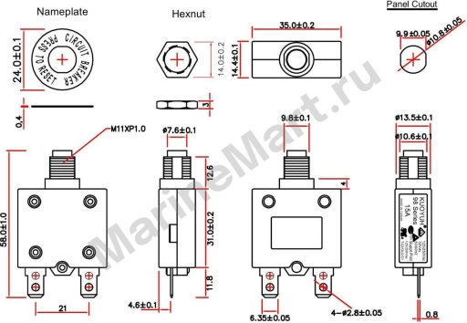 Предохранитель автоматический 50 А CB-001-50