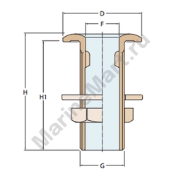 Кингстон Guidi Marine 1121#100008 1 1/2" 90мм из латуни