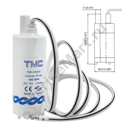 Насос осушительный для откачки воды TMC 04301 100GPH 12В 6,3 л/мин