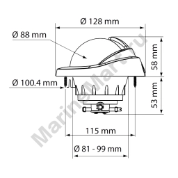 Компас Plastimo Offshore 95 65738 12/24В для судна 6-10м c белой конической картушкой Ø81мм в белом корпусе Ø128x111мм горизонтальный врезной монтаж