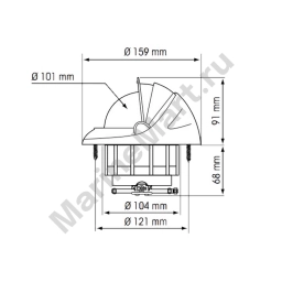 Компас Plastimo Offshore 115 60992 12/24В для судна 8-12м c чёрной плоской картушкой Ø101мм в чёрном корпусе Ø159x159мм горизонтальный врезной монтаж