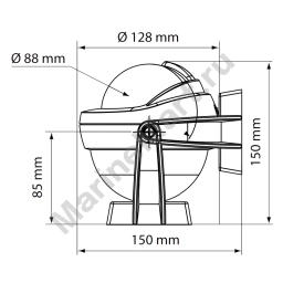 Компас Plastimo Offshore 95 65735 12/24В для судна 6-10м c чёрной конической картушкой Ø81мм в чёрном корпусе Ø128x150мм на кронштейне