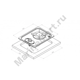 Navy load 2401503 1.8KW Газовая плита из нержавеющей стали  Silver 323 x 263 mm