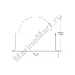 Компас Autonautic instrumental CHE-0074 прямая картушка Ø140мм 195х180мм 12/24В для установки на палубе белый/черный