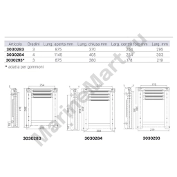 Forniture nautiche italiane 3030284 Белая ступенчатая лестница из нержавеющей стали Бесцветный Silver / White