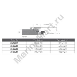 Nautica f4 2525235 Люк из легкого сплава Бесцветный White 378 x 378 mm