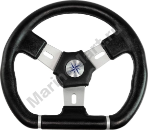 Рулевое колесо ELBA SPORT обод черный, спицы серебряные д. 320 мм VN13321-01