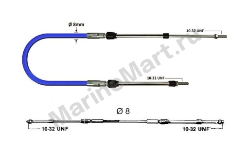 Трос дистанционного управления Ultraflex MachZero, (18 футов - 5,4 м), 2 шт MachZero_18ft_UF