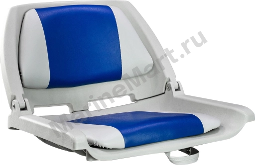 Кресло пластмассовое складное с подложкой Molded Fold-Down Boat Seat,серый/голубой 75109GB