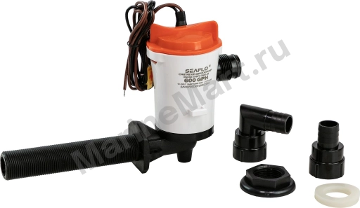 Аэратор горизонтальный 12 В, 600 GPH ( 2271, 2 л/час), SeaFlo SFBP1G60005