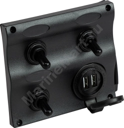 Панель бортового питания 3 переключателя, USB зарядка C91359