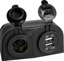 Панель с USB-разъемом 5в 2.1А и прикуривателем AD6-1011/2013