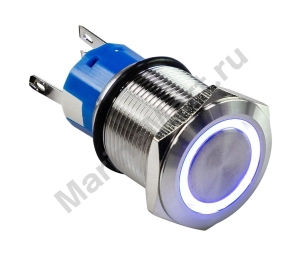Кнопка с фиксацией 12 В 5А, OFF-ON 5P, D19 синяя подсветка A9C1B12VZS