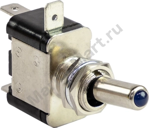 Тумблер двухпозиционный ON-OFF 12 В/20А 3P с подсветкой, синий 4620136032940
