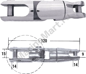 Вертлюг якорный 120х16мм 0665-1001