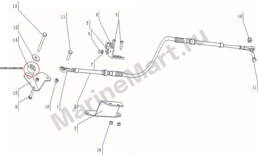 Ролик в рычаг переключения скоростей Suzuki DF9.9BS-20AS/30AS 32205-432060-000