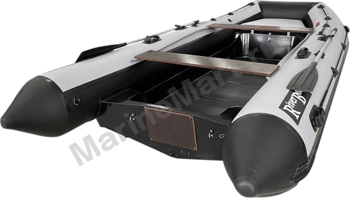 Лодка РИБ (RIB) RiverBoats RB 430, черно-серый, накладка на рундук, утка, защита киля, корпус графит RBRIB430-N-U-BGG