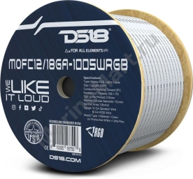 Кабель акустический одноканальный 12GA с проводами RGB 12-GA  MOFC12/18GA-100SWRGB, DS18 MOFC12/18GA-100SWRGB