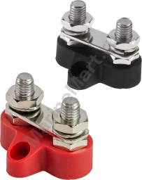 Клемма-штифт двойная с перемычкой, M8, красная/черная 4620136056908