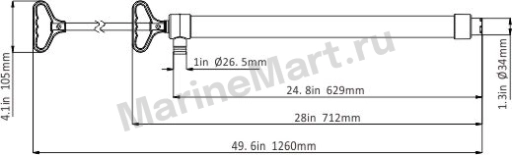 Ручной насос seaflo 27/42 литров минуту, 1260 мм SFPH-H1260-01