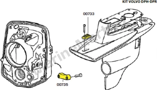 Комплект алюминиевых анодов для Volvo Penta DPH и DPR KITVOLVODPH/DPR/AL