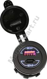 Разъем USB QC3.0 5в 2.4А и USB QC4.0 4620136058490