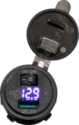 Разъем USB Charger QC3.0 с вольтметром 4620136058322