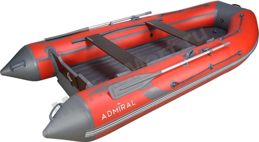 Надувная лодка ПВХ, Адмирал 330 CF НДНД, роульс, рым, красный/серый FR-00001935_ND_R-G