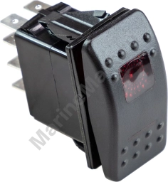 Переключатель трехпозиционный (ON)-OFF-(ON) 12В/20А 7р с подсветкой MR12627GR