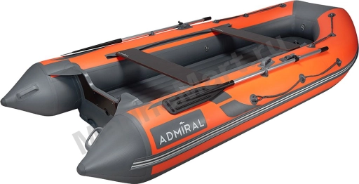 Надувная лодка ПВХ, Адмирал 330 CF НДНД, роульс, рым, оранжевый/серый FR-00001935_ND_O-G