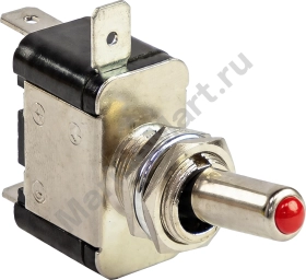 Тумблер двухпозиционный ON-OFF 12 В/20А 3P с подсветкой, красный MR07DR