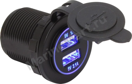 Гнездо питания с usb-разъемами, 3,1 а, подсветка more-10264223