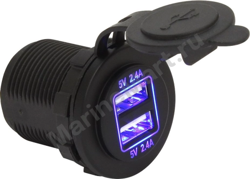 Гнездо питания с usb-разъемами, 4,8 а, подсветка more-10264225
