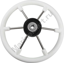 Рулевое колесо LEADER PLAST белый обод серебряные спицы д. 360 мм VN8360-08
