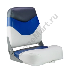 Кресло для катера (яхты) мягкое складное Premium, обивка винил, цвет белый/синий/угольный, Marine Rocket (75128WBC-MR) 75128WBC-MR