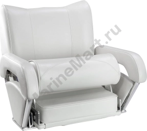 Кресло для катера (яхты) с перекидной спинкой и болстером Twin 46 Flip Up, обивка белый винил (15102W-MR) 15102W-MR