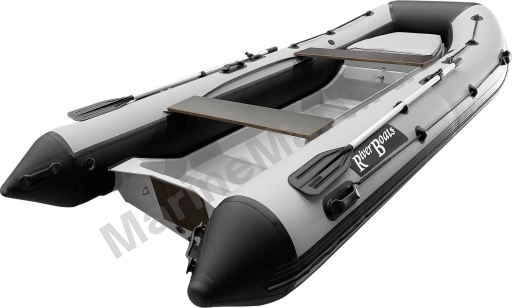 Лодка РИБ (RIB) RiverBoats RB 380 NEW, черно-серый, накладка на рундук, рым, ролик, защита киля, корпус графит RBRIB380NEW-N-RR-BGG