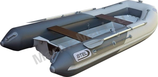 Лодка РИБ (RIB) STEL R-375, светло-серый/графит, накладки на рундук и банки, защита киля, корпус серый RIBST375E_LG/GF_NZ_G