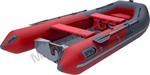 Лодка РИБ (RIB) STEL R-375, красный/графит, накладки на рундук и банки, защита киля, корпус графит RIBST375E_R/GF_NZ_GF
