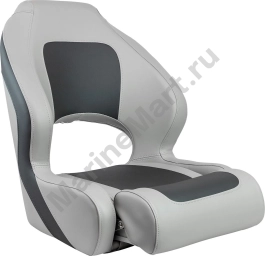Кресло для катера (яхты) с болстером Delux Sport Flip Up, обивка винил, цвет угольный/серый (MR18003) MR18003