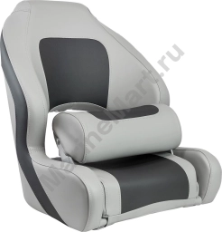 Кресло для катера (яхты) с болстером Delux Sport Flip Up, обивка винил, цвет угольный/серый (MR18003) MR18003