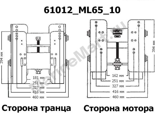 Подъёмник мотора ручной вертикальный 50-300 л.с. вынос 254 мм (Manual-Lift), CMC 61012_ML65_10